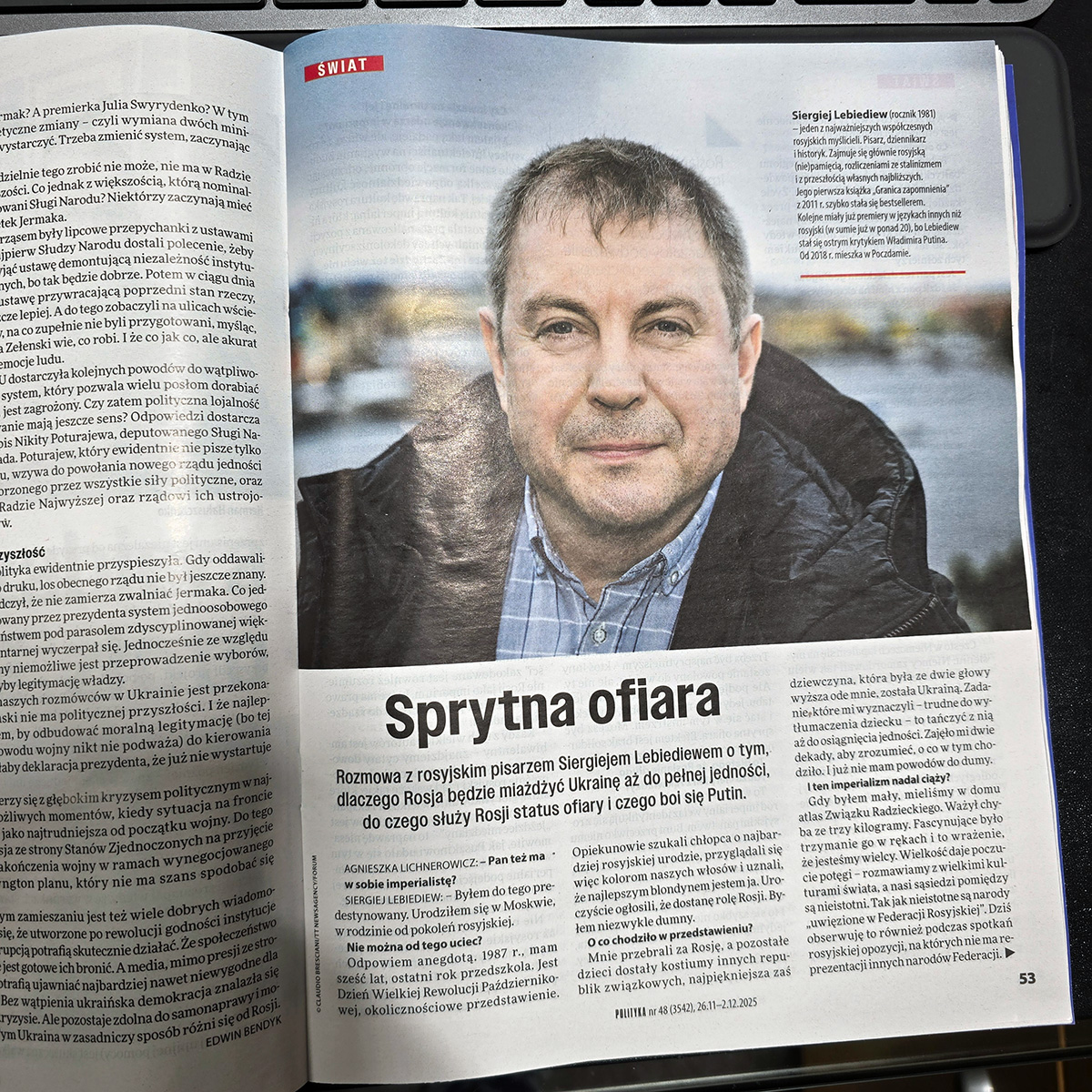 Wywiad Lebiediewa w tygodniku Polityka